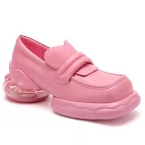 WHIMSICAL PINK SHOES WITH CLEAR PLASTIC HEEL